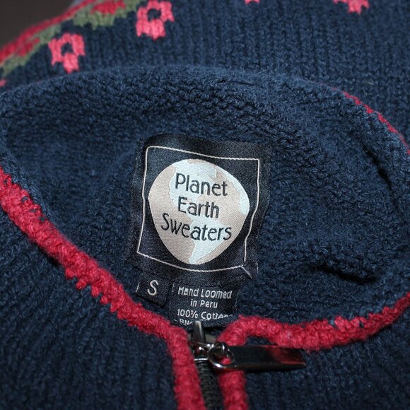 Vintage Planet Earth Imports Sweater Butterfly on Black Small - Picture 5 of 5